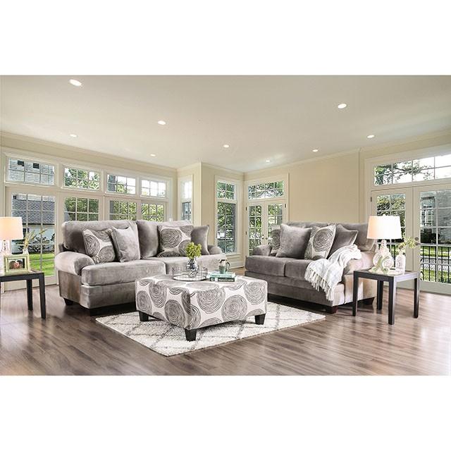 Bonaventura Gray/Pattern Sofa - Furniture Center (NY)