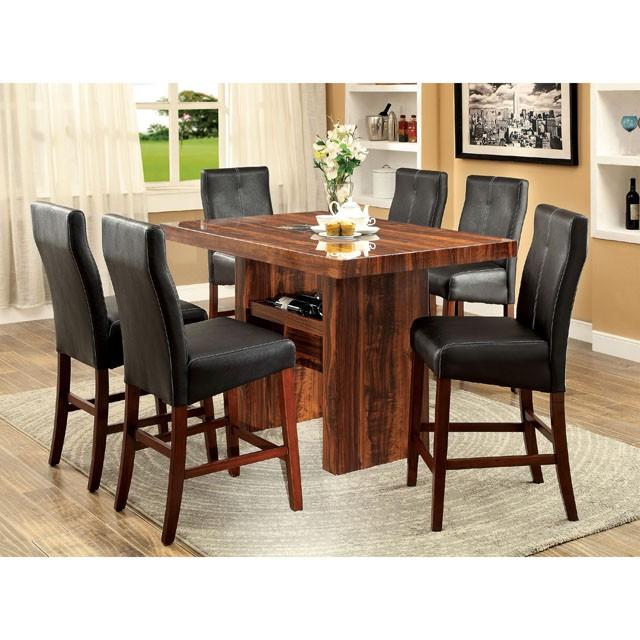 BONNEVILLE II Brown Cherry/Black Counter Ht. Chair (2/CTN) - Furniture Center (NY)