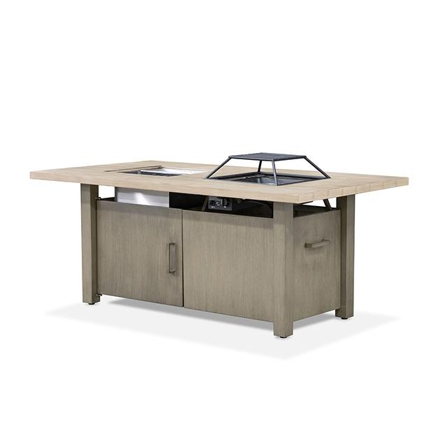 Bordeaux Dining Table w/ Fire Pit & Cooler - Furniture Center (NY)