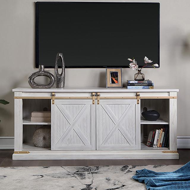 BORREGO TV Stand, Antique White - Furniture Center (NY)