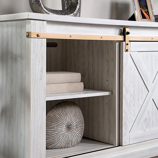 BORREGO TV Stand, Antique White - Furniture Center (NY)