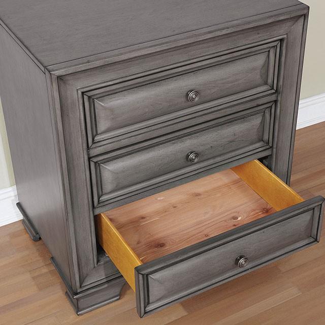 Brandt Gray Night Stand - Furniture Center (NY)