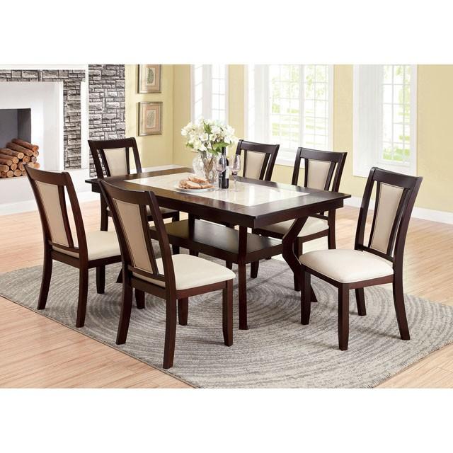 BRENT Dark Cherry/Ivory Side Chair (2/CTN) - Furniture Center (NY)