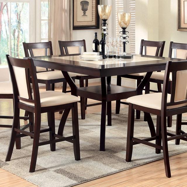 BRENT II Dark Cherry/Ivory Counter Ht. Table w/ Insert - Furniture Center (NY)