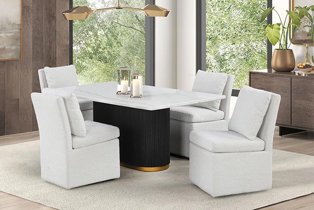 Morges Rect Dining Marble Table - Furniture Center (NY)