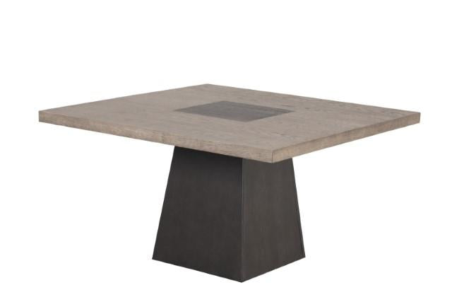 Broager 5 Pc Dining Table Set (White Caster Chairs) Walnut - Furniture Center (NY)