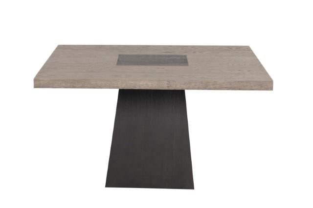 Broager 5 Pc Dining Table Set (White Caster Chairs) Walnut - Furniture Center (NY)
