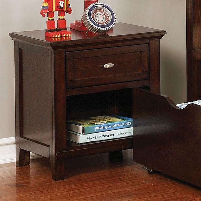 Brogan Brown Cherry Night Stand - Furniture Center (NY)