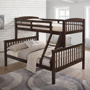 Brookings Twin/Full Bunk Bed White, Brown & Black - Furniture Center (NY)