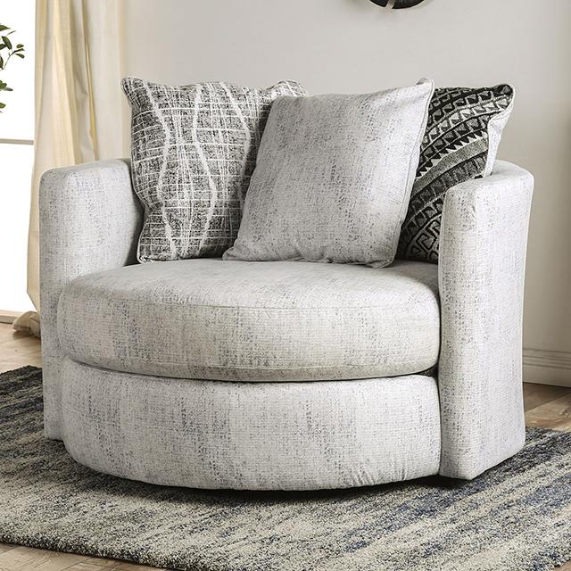 EIMEAR Swivel Chair, Off-white/Black - Furniture Center (NY)