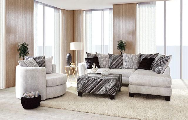 EIMEAR Swivel Chair, Off-white/Black - Furniture Center (NY)