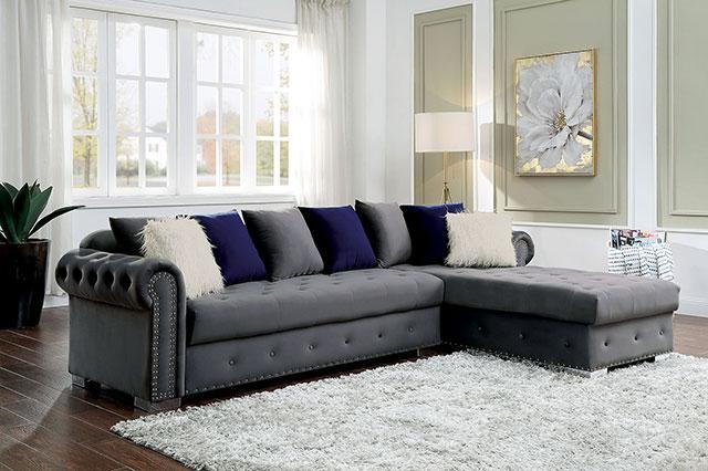 WILMINGTON Sectional, Gray - Furniture Center (NY)