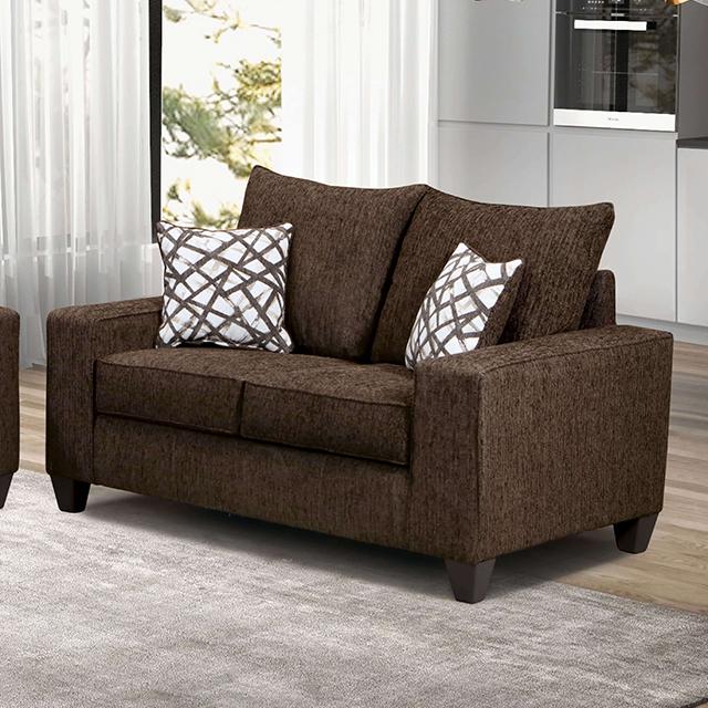 WEST ACTION Loveseat, Chocolate - Furniture Center (NY)