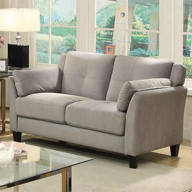 YSABEL Warm Gray Love Seat, Warm Gray (K/D) - Furniture Center (NY)