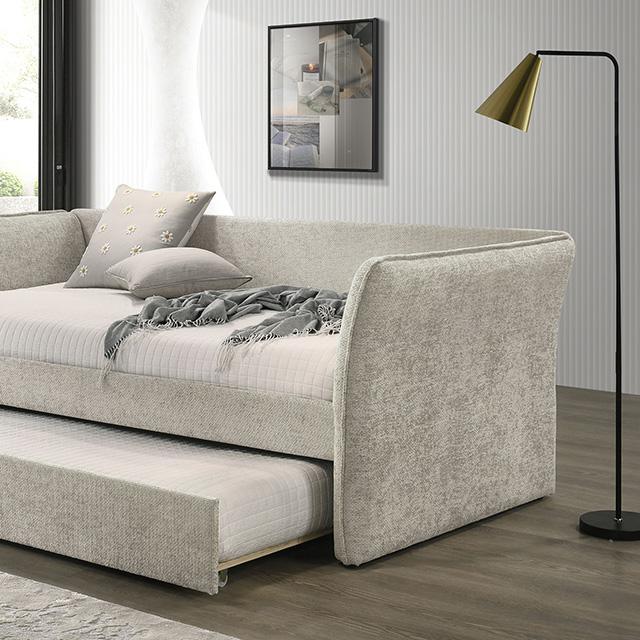 Yuri Twin Daybed w/ Trundle Beige - Furniture Center (NY)