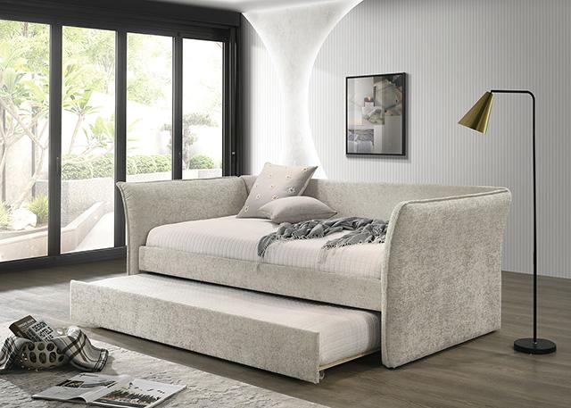 Yuri Twin Daybed w/ Trundle Beige - Furniture Center (NY)