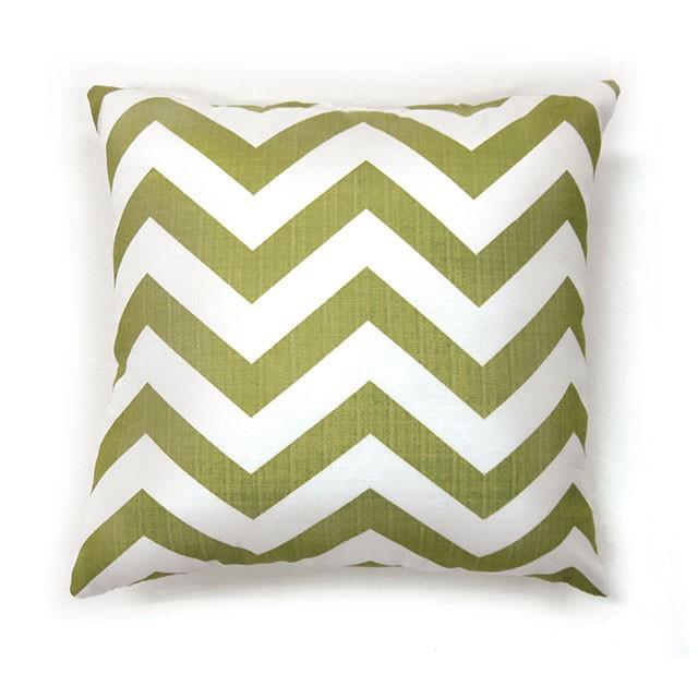 ZOE 22" X 22" Pillow, Green Chevron (2/CTN) - Furniture Center (NY)