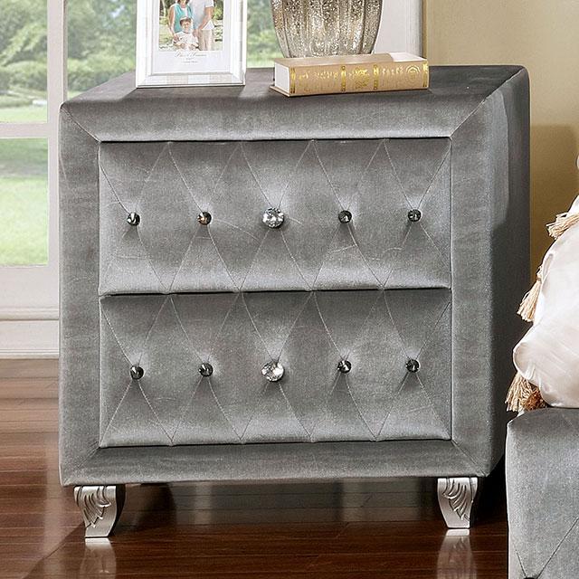 Alzir Gray Night Stand - Furniture Center (NY)