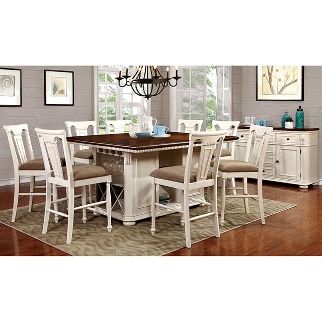SABRINA Off White/Cherry Server, Cherry & White - Furniture Center (NY)