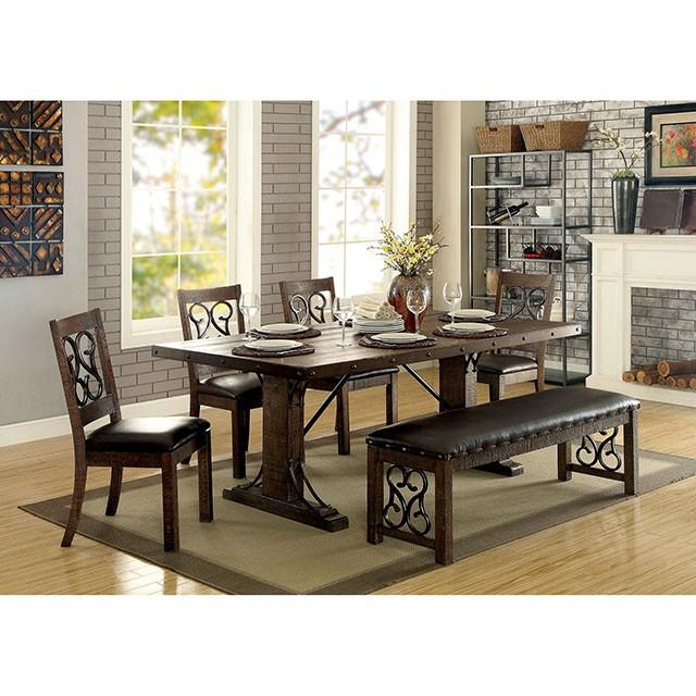 PAULINA Rustic Walnut/Espresso Bench - Furniture Center (NY)