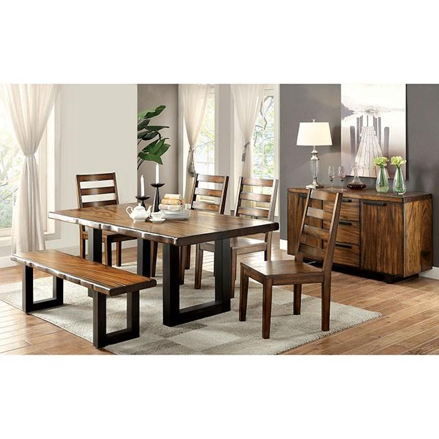 MADDISON Tobacco Oak/Black Bench - Furniture Center (NY)