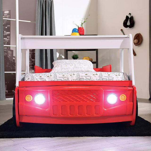 FIERSTALL Twin Bed, Red - Furniture Center (NY)
