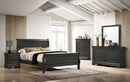 Louis Philippe E.King Bed Black, Cherry, & Gray - Furniture Center (NY)