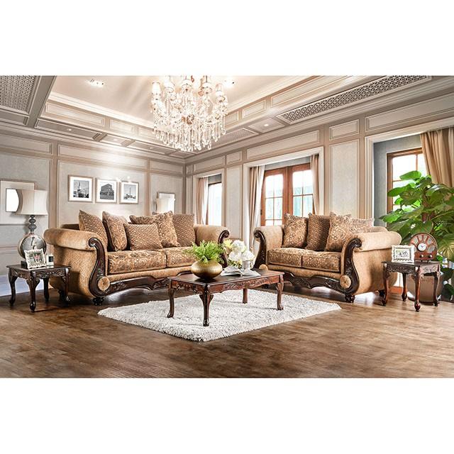 NICANOR Tan/Gold Sofa - Furniture Center (NY)