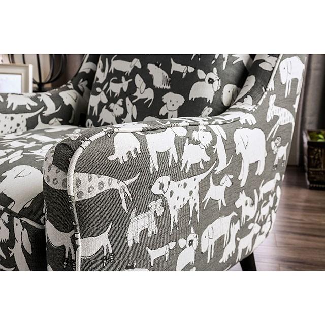 Patricia Ivory/Black Animal Pattern Chair - Furniture Center (NY)