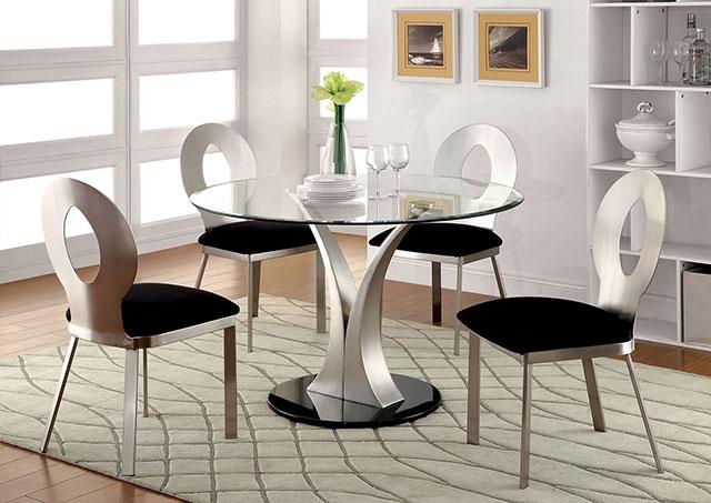 VALO Silver/Black Side Chair (2/CTN) - Furniture Center (NY)