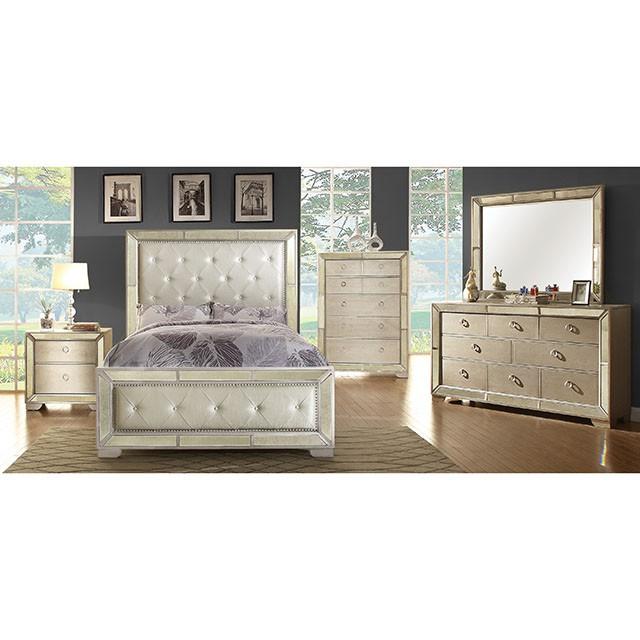 LORAINE Champagne Media Chest - Furniture Center (NY)