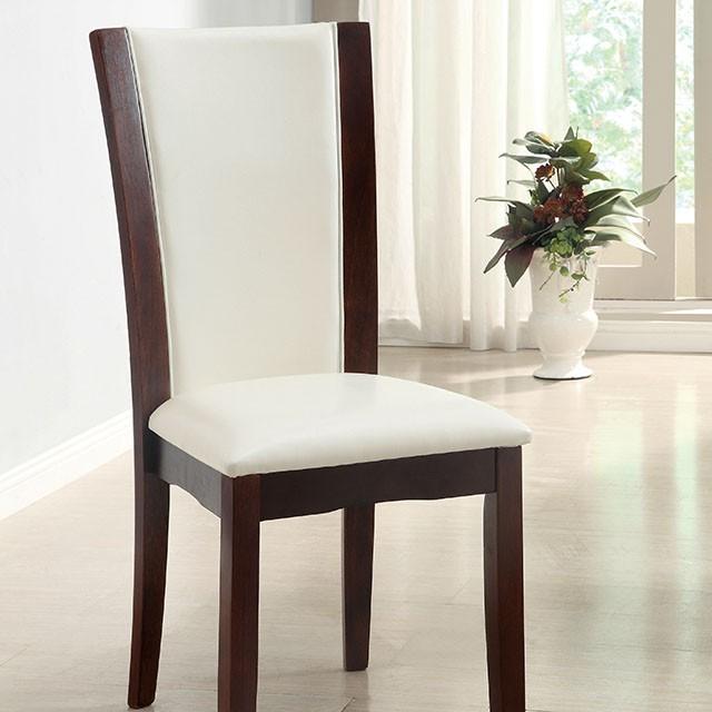 Manhattan I Dark Cherry/White Side Chair, White (2/CTN) - Furniture Center (NY)