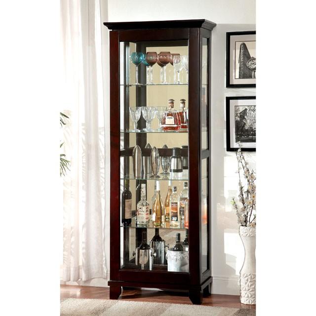 LUDDEN Dark Walnut Curio - Furniture Center (NY)
