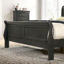 Louis Philippe E.King Bed Black, Cherry, & Gray - Furniture Center (NY)