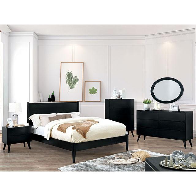 LENNART II Black Oval Mirror - Furniture Center (NY)