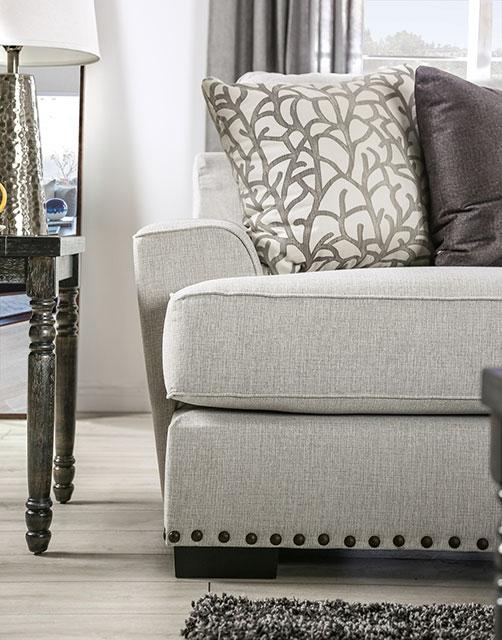 PICOTEE Loveseat, Light Gray/Black - Furniture Center (NY)