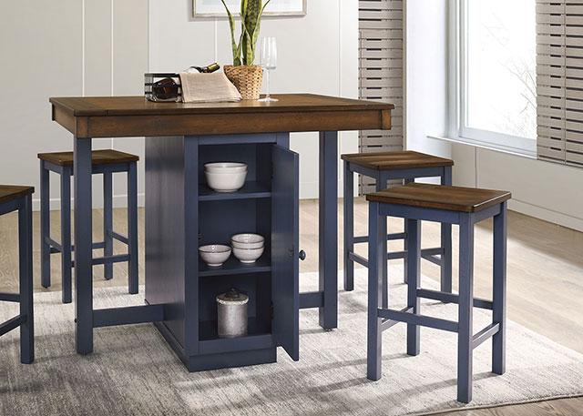 Azurine 5 Pc. Counter Ht. Set - Furniture Center (NY)