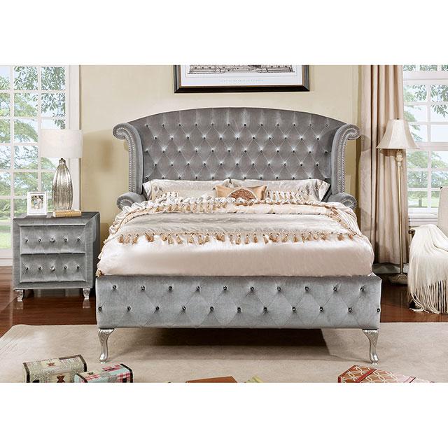 Alzir Gray Night Stand - Furniture Center (NY)