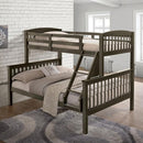 Brookings Twin/Full Bunk Bed White, Brown & Black - Furniture Center (NY)