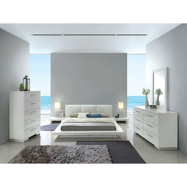 Christie Glossy White Mirror - Furniture Center (NY)