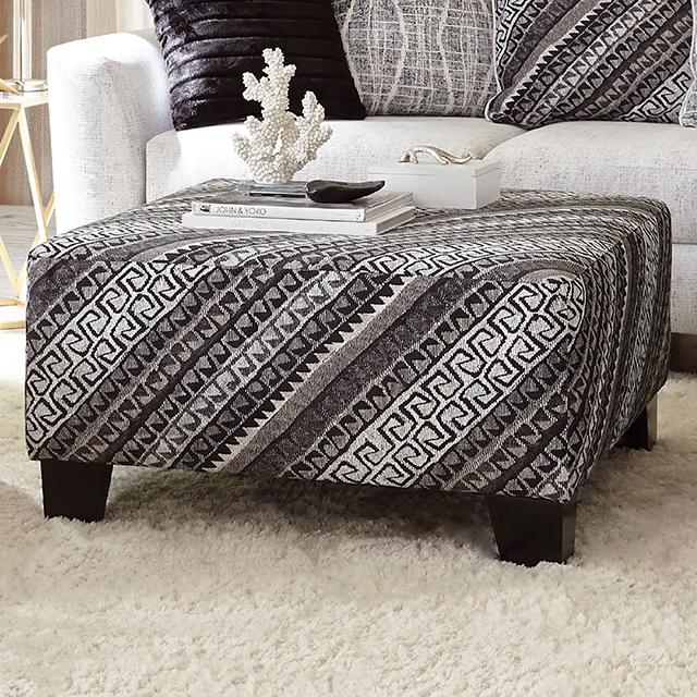 EIMEAR Ottoman, Off-white/Black - Furniture Center (NY)