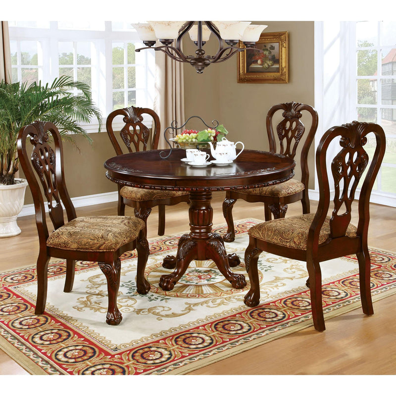 Elana Brown Cherry Round Dining Table - Furniture Center (NY)