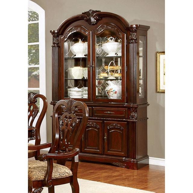 ELANA Brown Cherry Hutch & Buffet, Cherry - Furniture Center (NY)