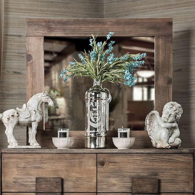 AVEIRO Rustic Natural Tone Mirror - Furniture Center (NY)