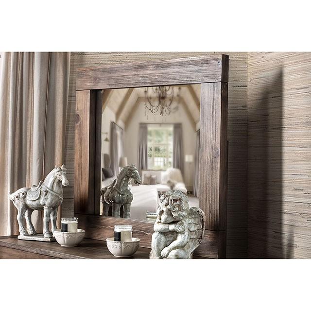 AVEIRO Rustic Natural Tone Mirror - Furniture Center (NY)