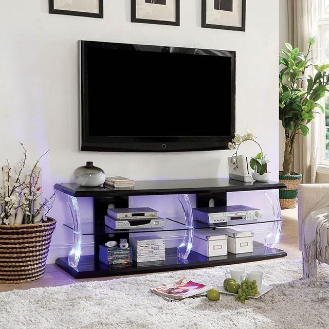 Ernst Black/Clear 60" TV Stand - Furniture Center (NY)