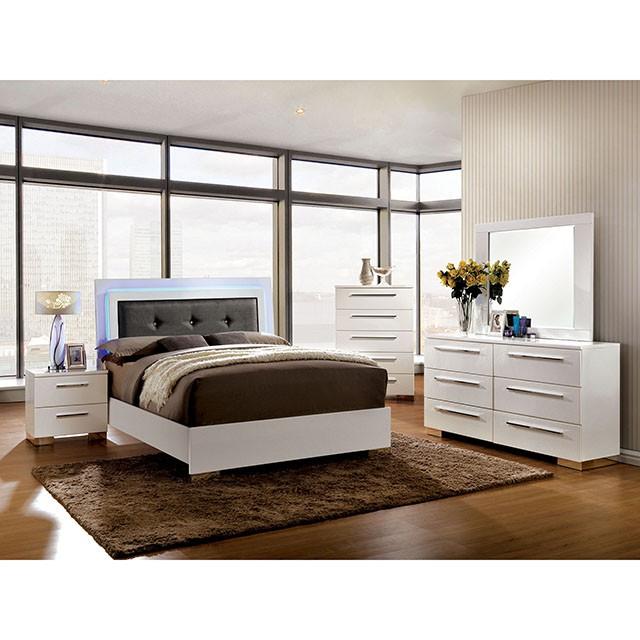 CLEMENTINE Glossy White Mirror - Furniture Center (NY)