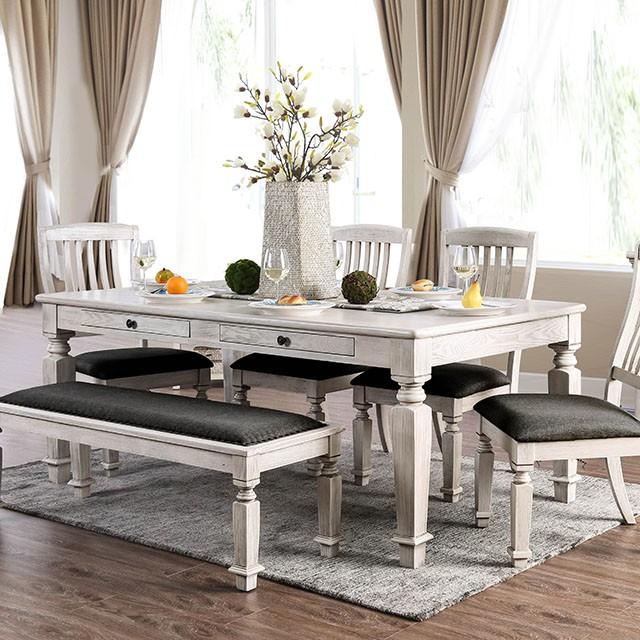 Georgia Antique White/Gray Dining Table - Furniture Center (NY)