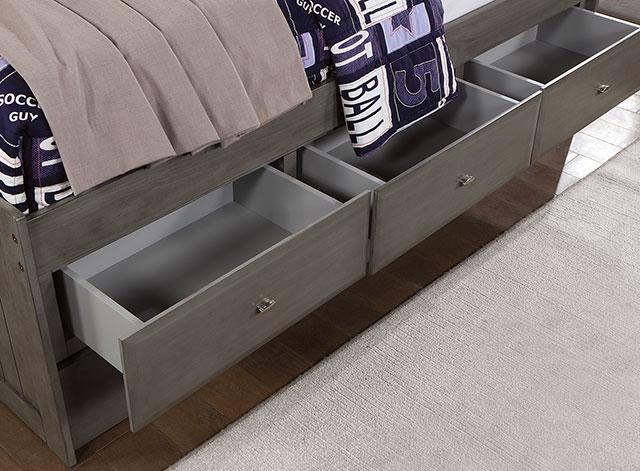 TIBALT Twin DayBed w/ Trundle, Dark Gray - Furniture Center (NY)
