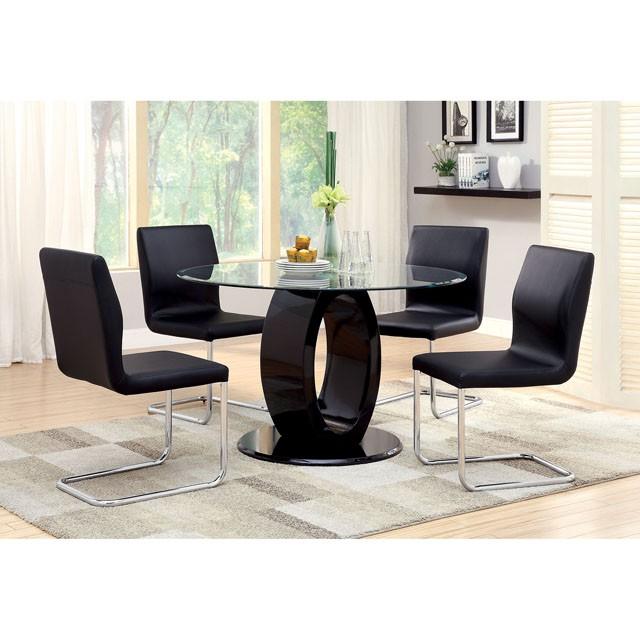 LODIA I Black/Silver Side Chair - Furniture Center (NY)